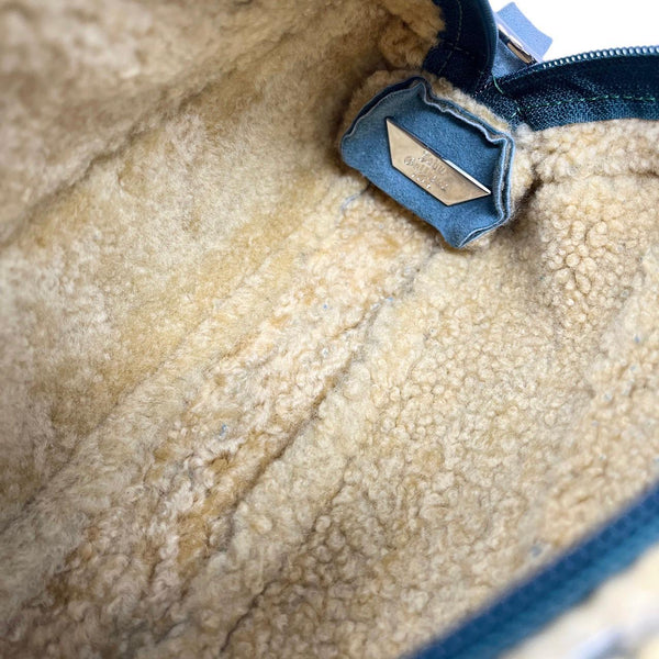 Galliano Blue Mini Sherpa Shoulder Bag