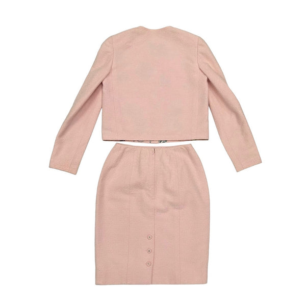 Chanel Pink Logo Skirt Set