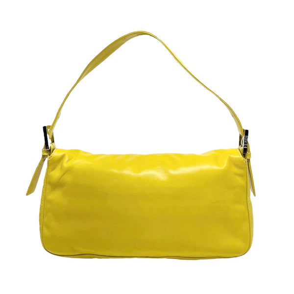 Fendi Yellow Leather Baguette Bag