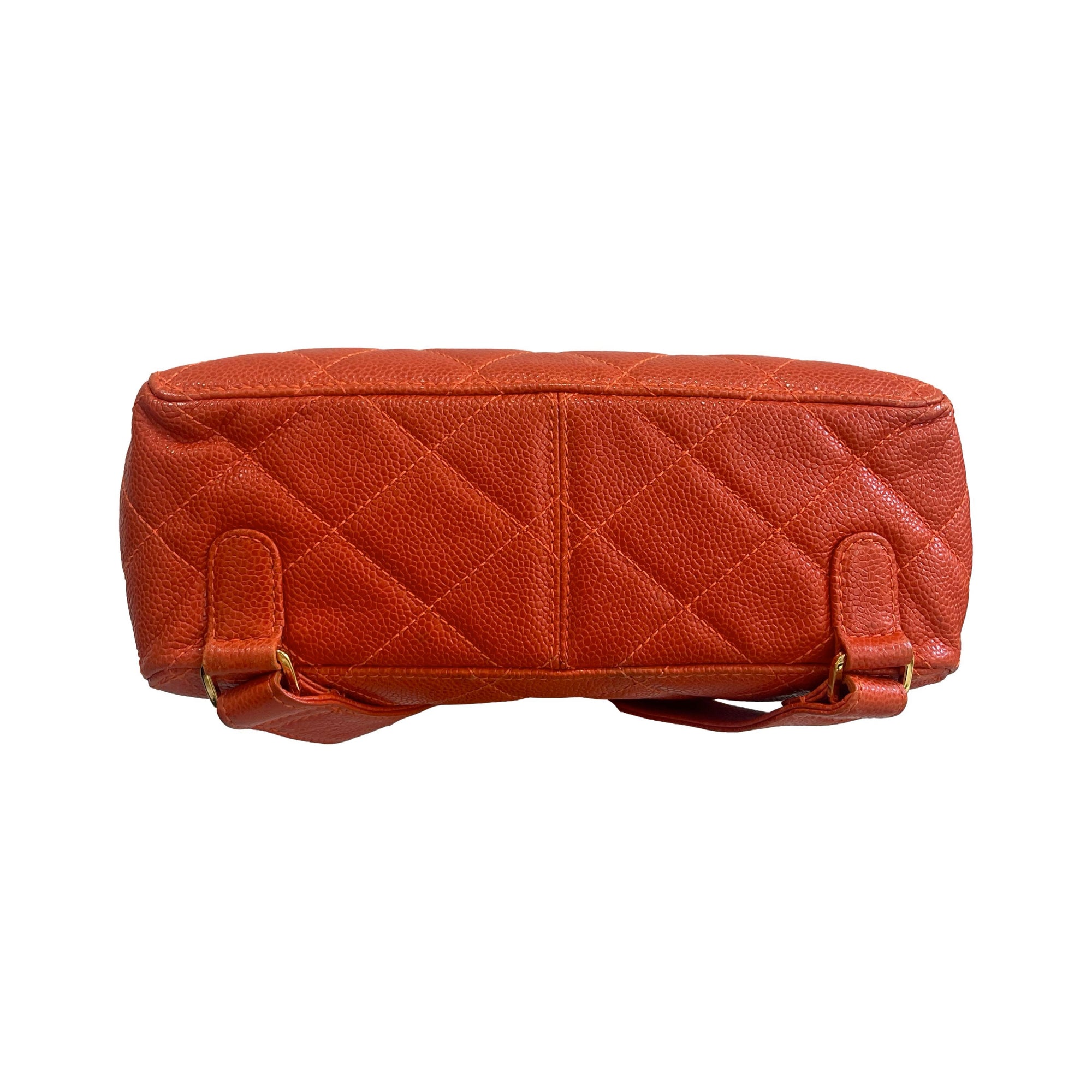 Chanel Orange Quilted Backpack