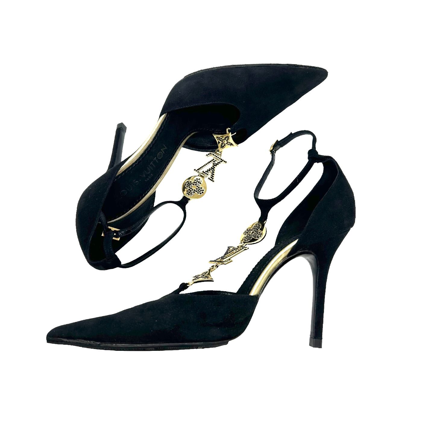 Vintage Louis Vuitton Black Logo Bow Heels – Treasures of NYC