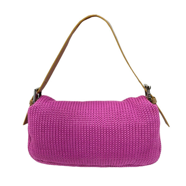 Fendi Pink Knit Baguette