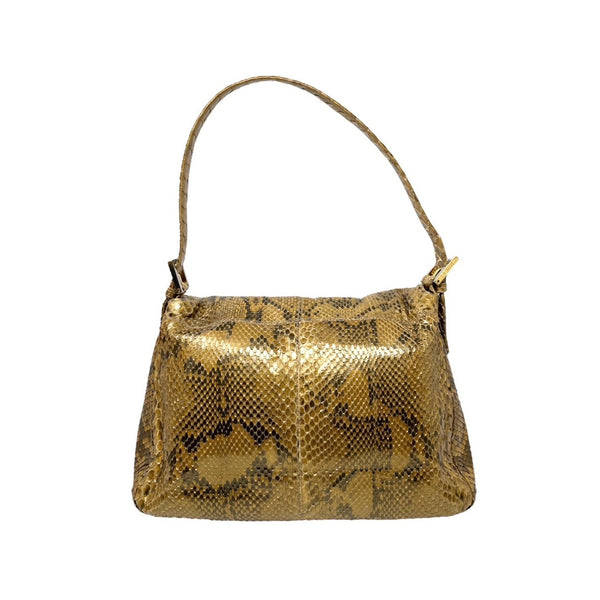 Fendi Gold Snakeskin Shoulder Bag