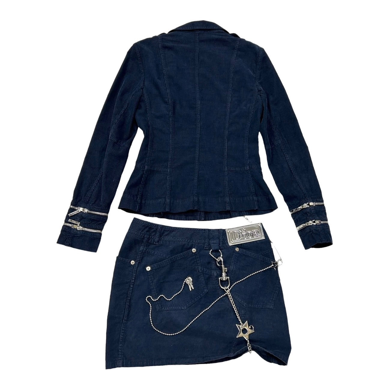 Dior Navy Chain Skirt Set