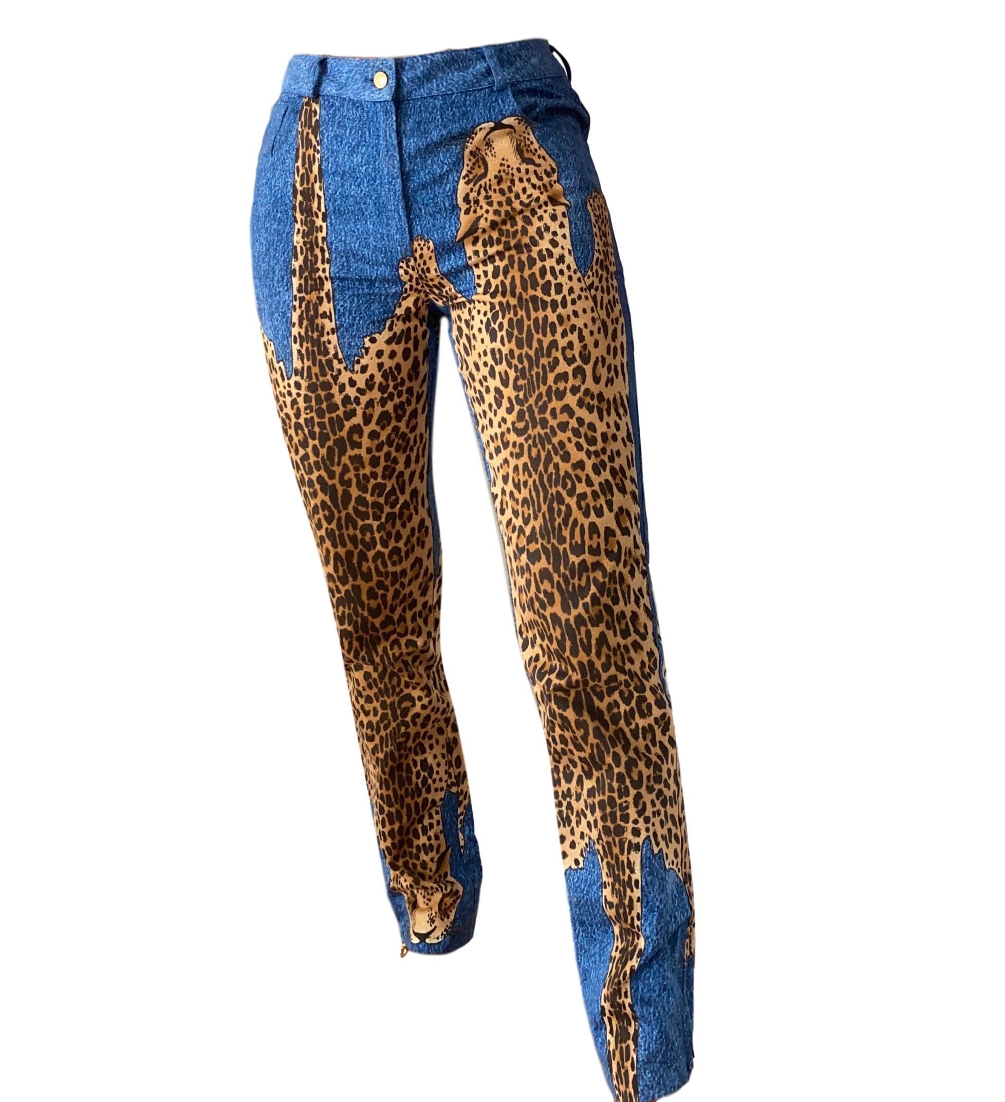 Dior Blue Cheetah Pants - Treasures of NYC