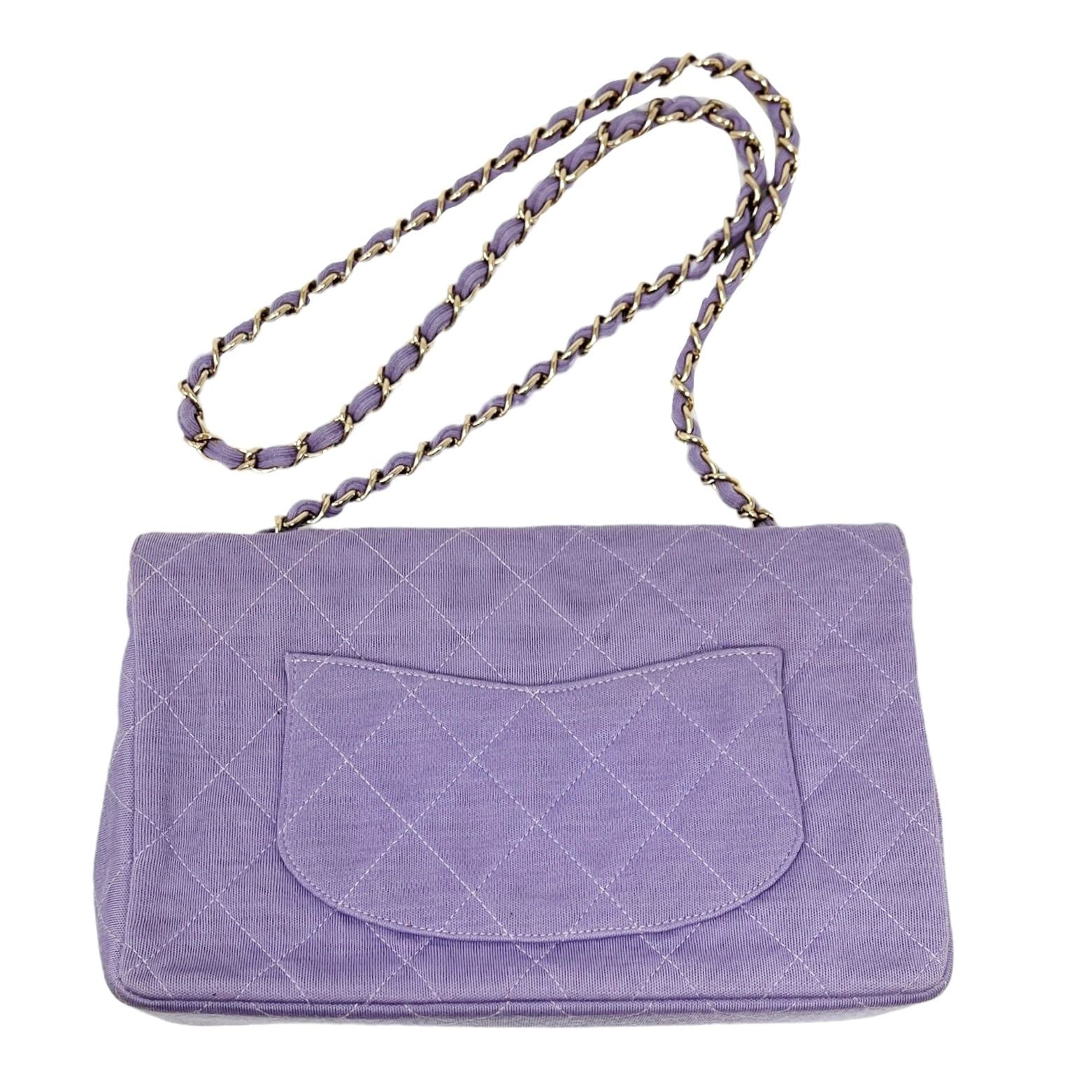Chanel Lilac Knit Turnlock Flap Bag