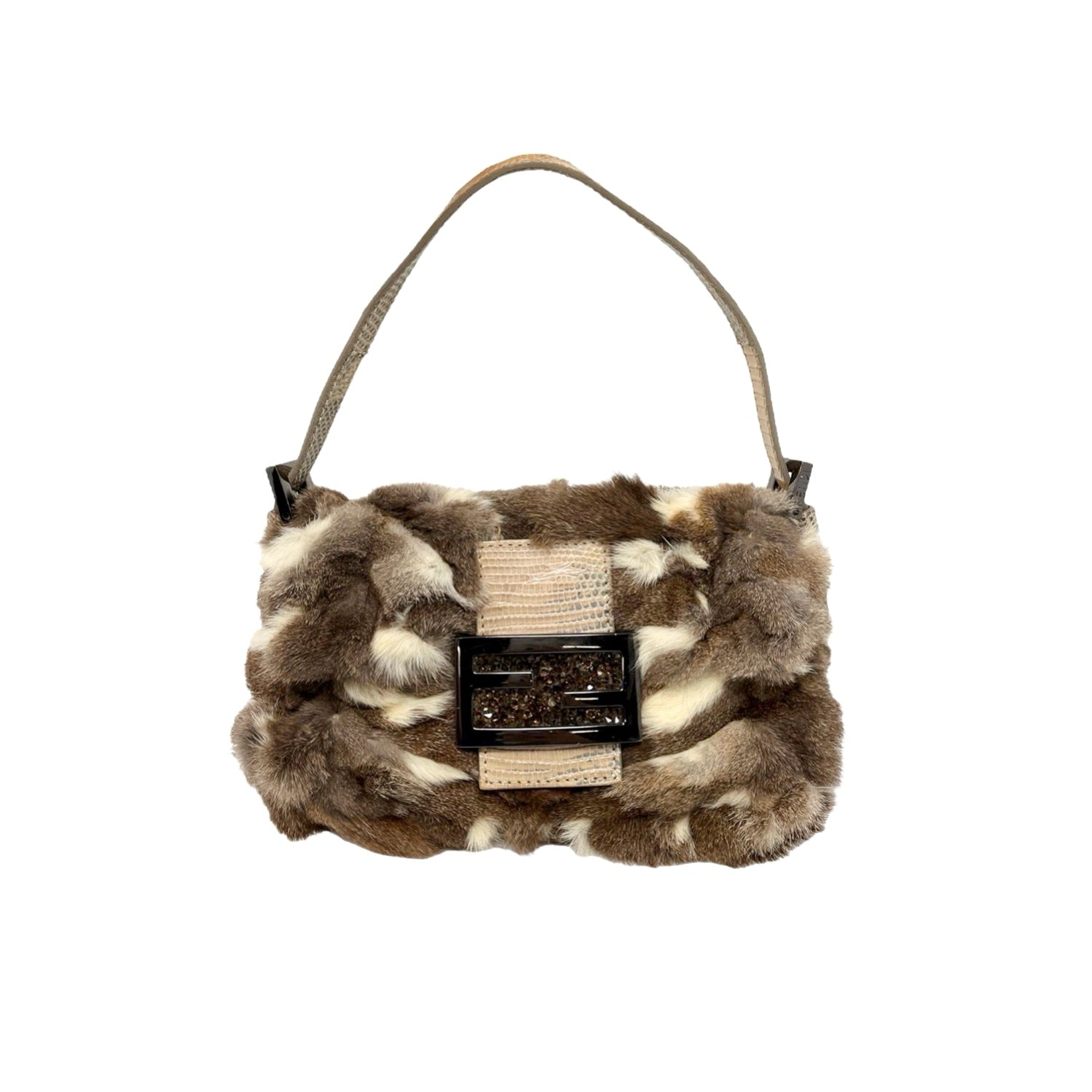 Fendi Brown Mini Fur Baguette – Treasures of NYC