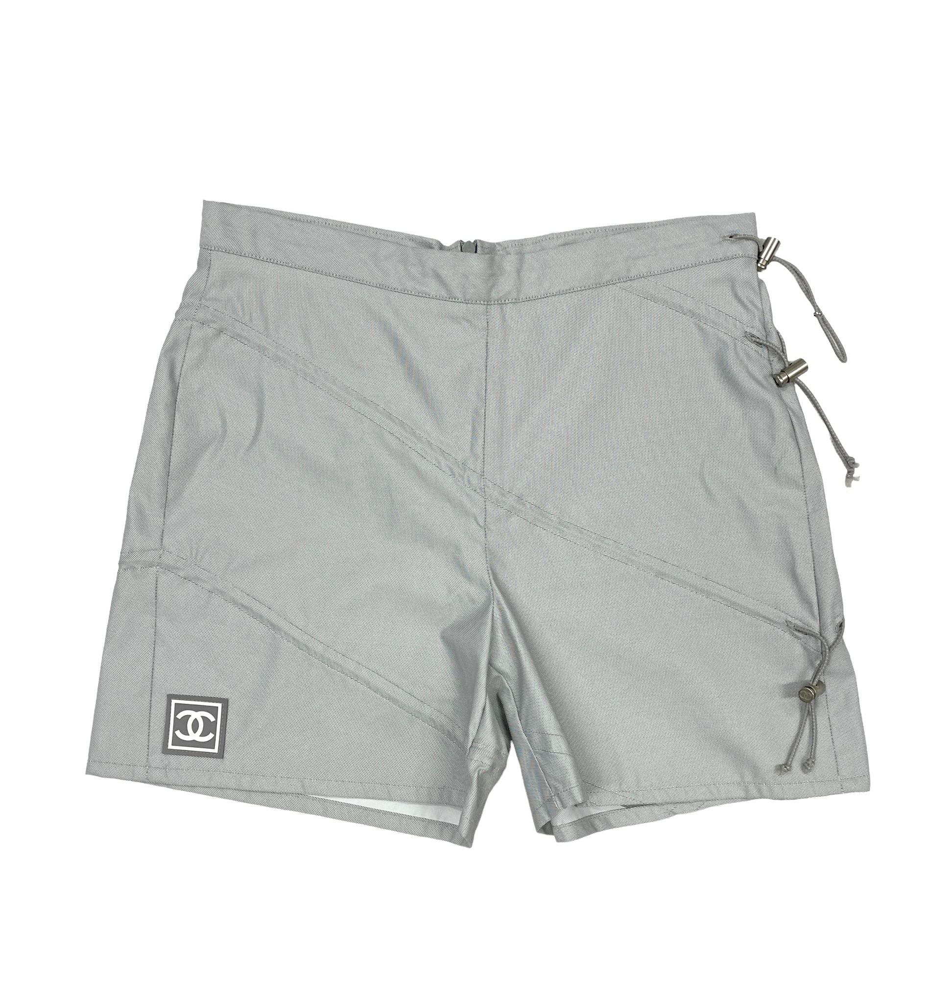 Chanel Grey Logo Shorts