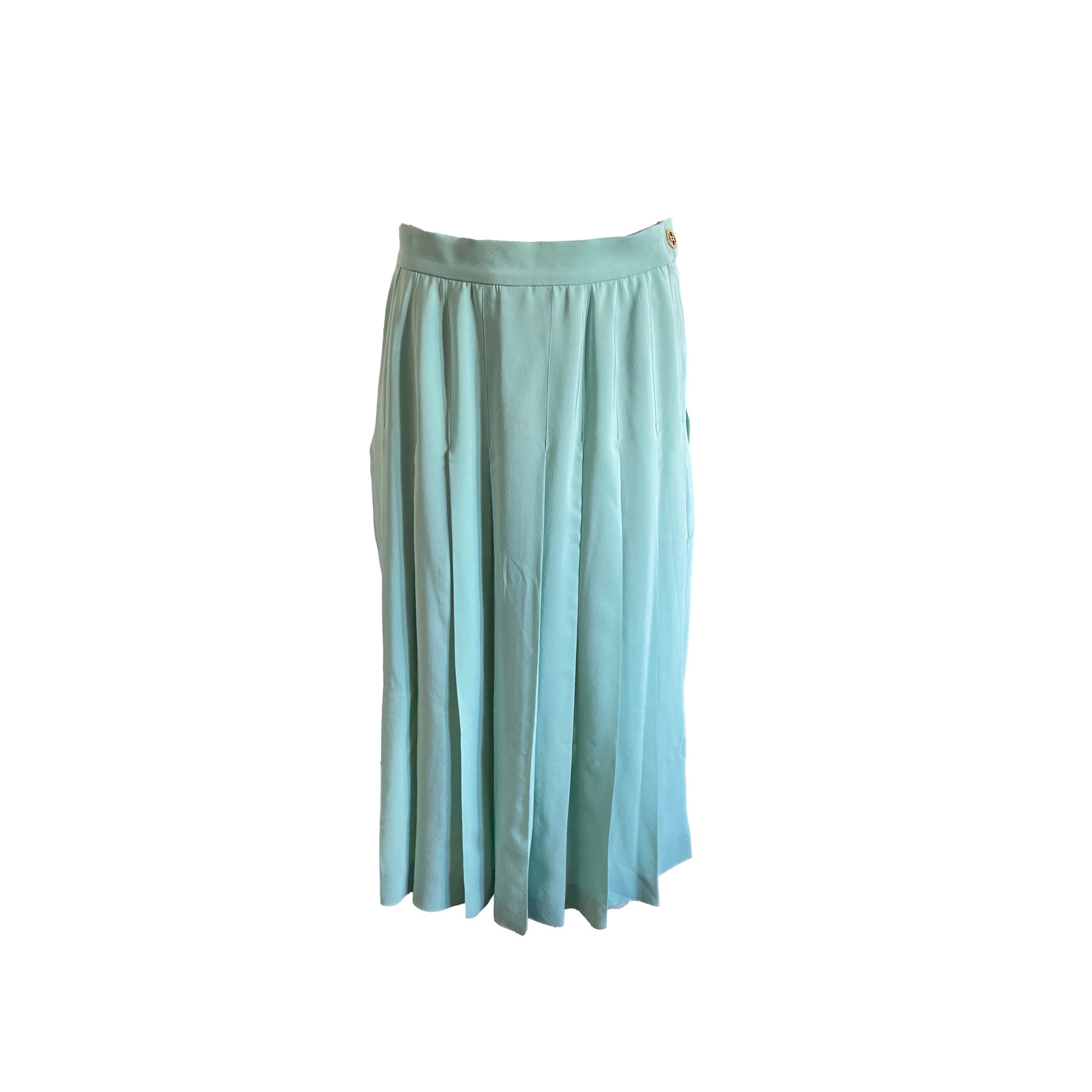 Chanel Turquoise Pleated Skirt