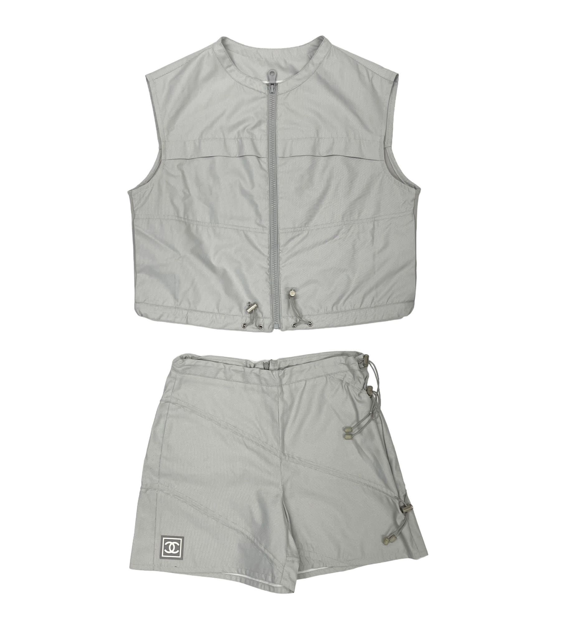 Chanel Grey Sport Short Set