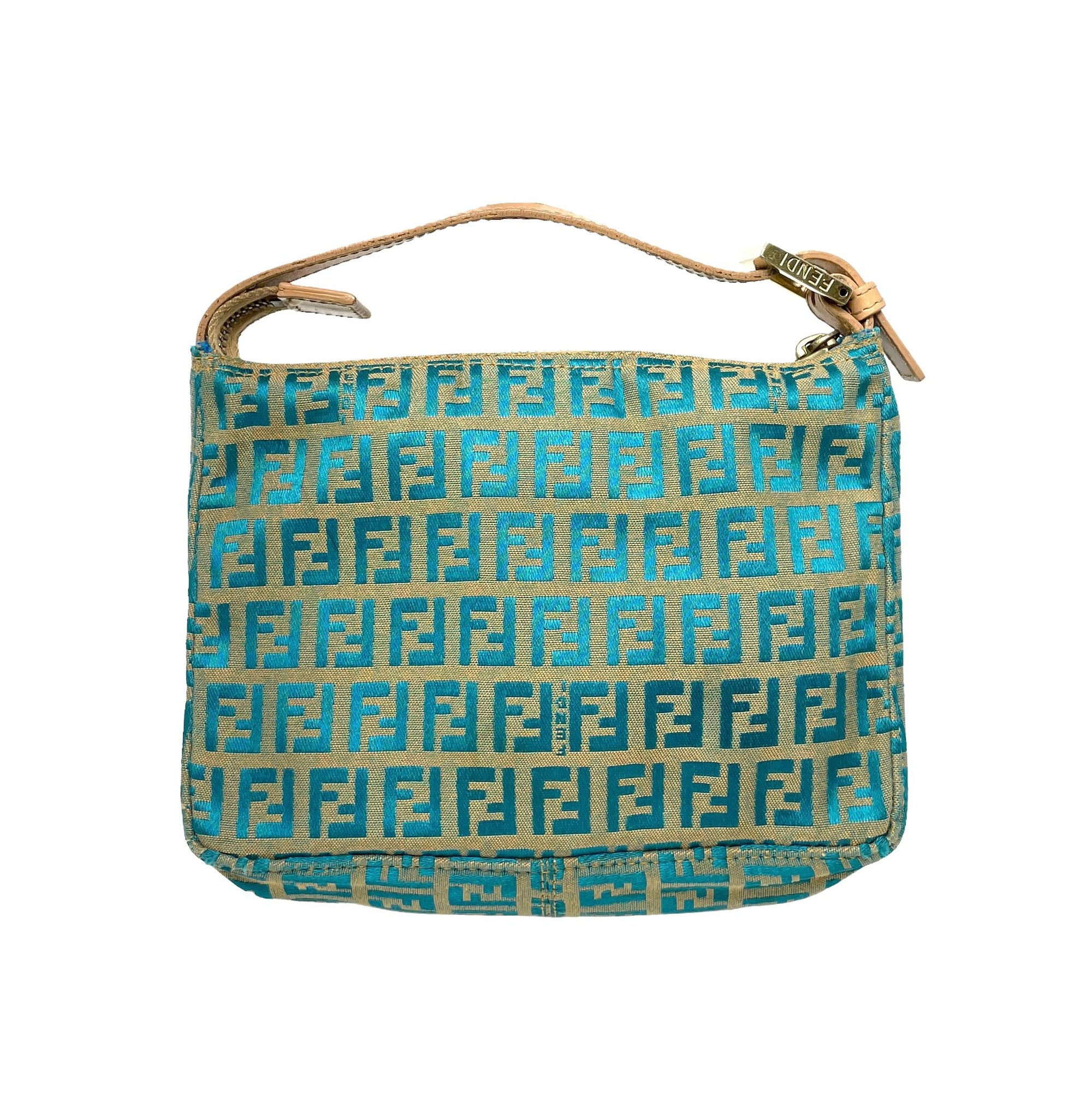 Fendi Blue Logo Mini Top Handle Bag