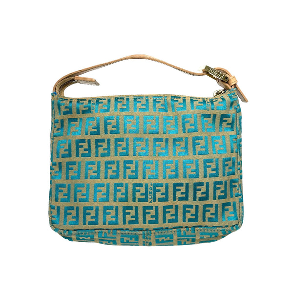 Fendi Blue Logo Mini Top Handle Bag