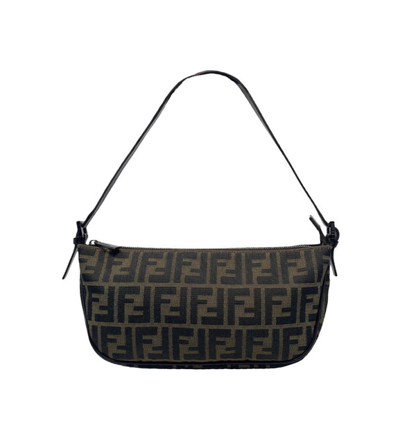 Fendi Brown Logo Rounded Shoulder Bag