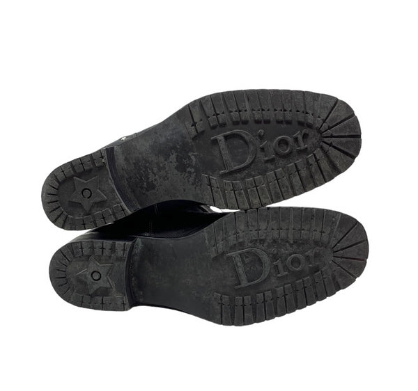 Dior Black Logo Moto Boots