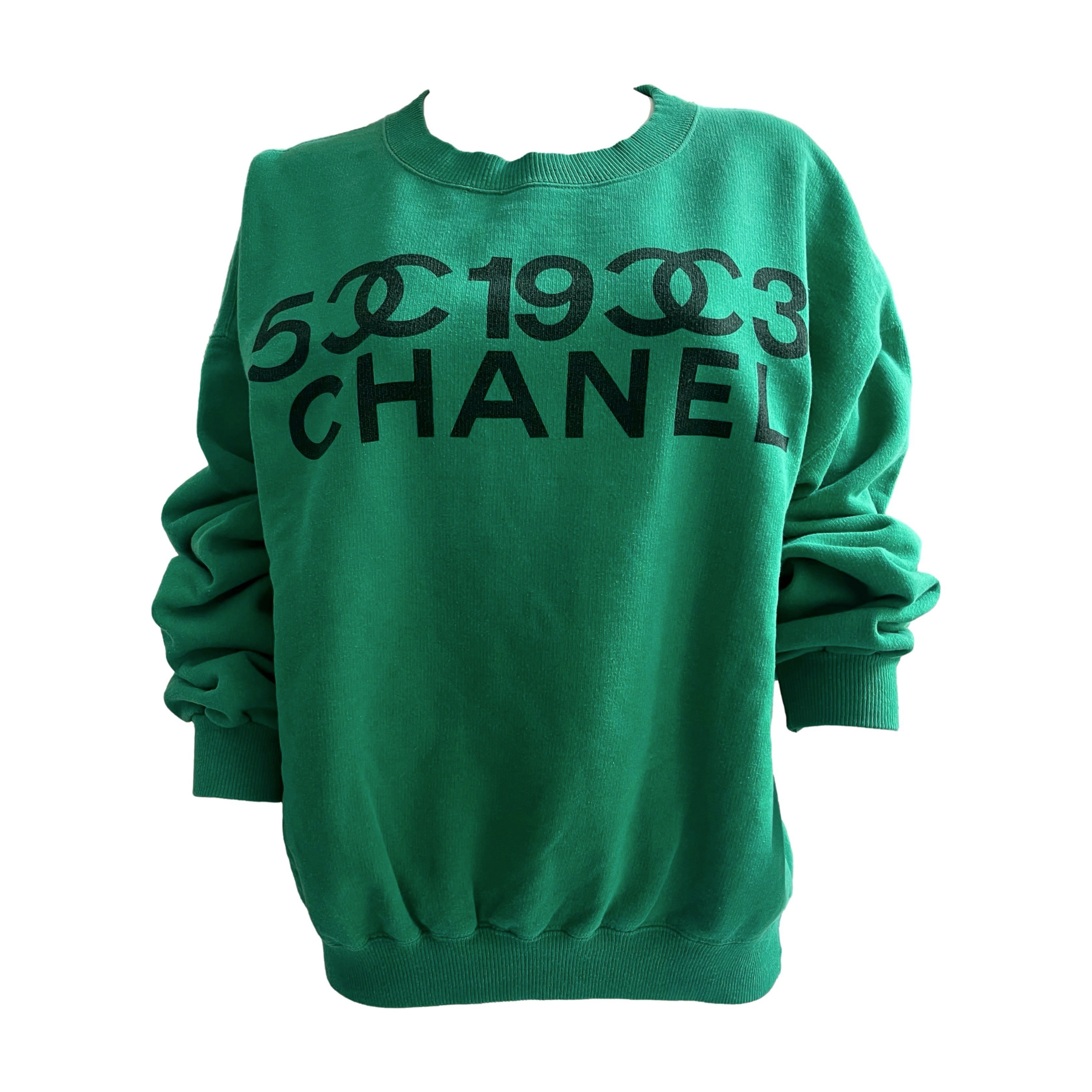 Chanel Green Number Logo Sweatshirt