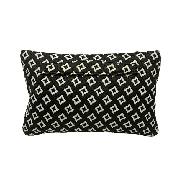 Prada Black Canvas Jumbo Clutch