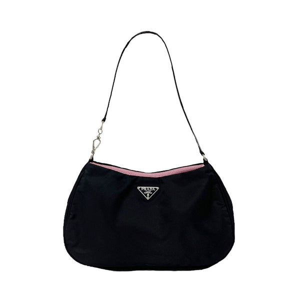 Nylon Mini Shoulder Bag in BLACK