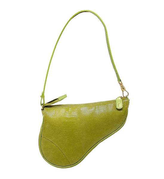 Vintage Dior Lime Green Leather Saddle Bag – Treasures of NYC