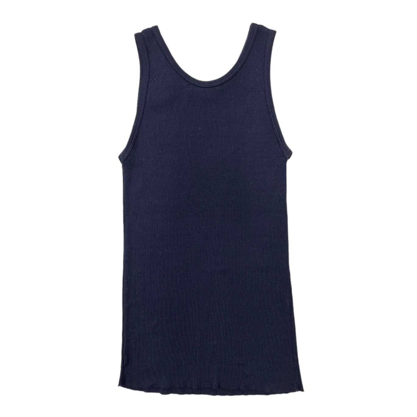 Chanel Navy Ribbed Logo Tank Top