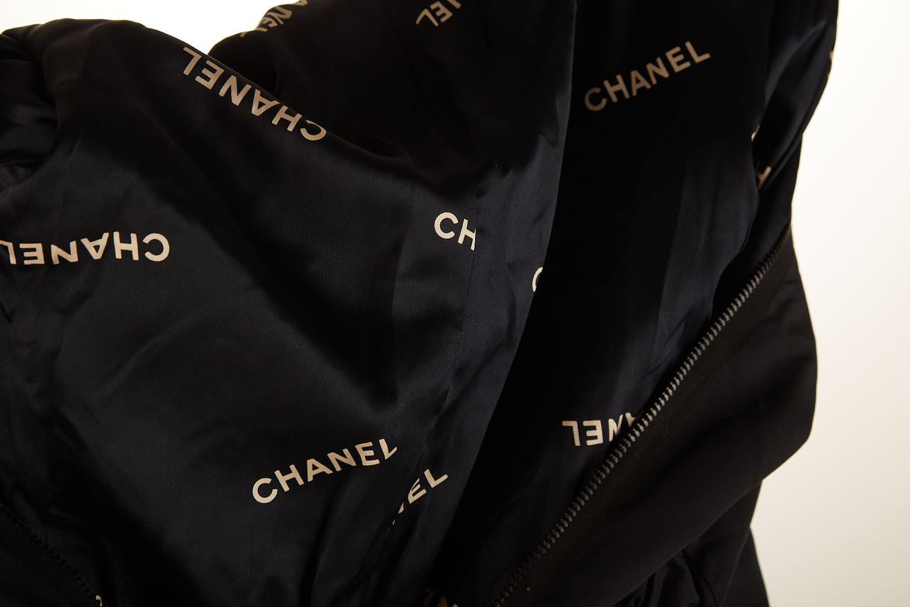 Chanel Black Logo Zipper Snow Suit