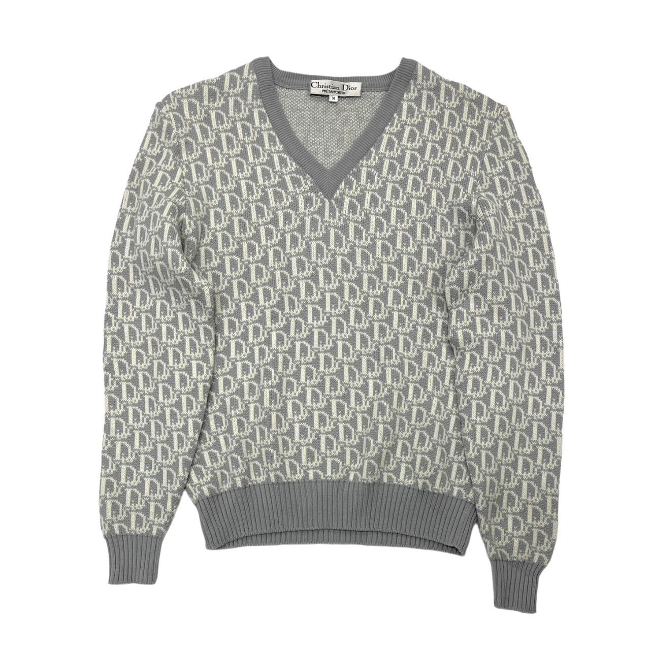 Dior Grey Logo Wool Sweater