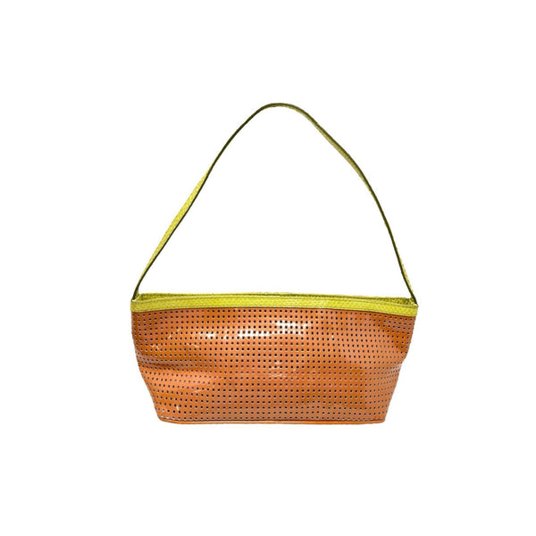 Fendi Orange Perforated Shoulder Bag