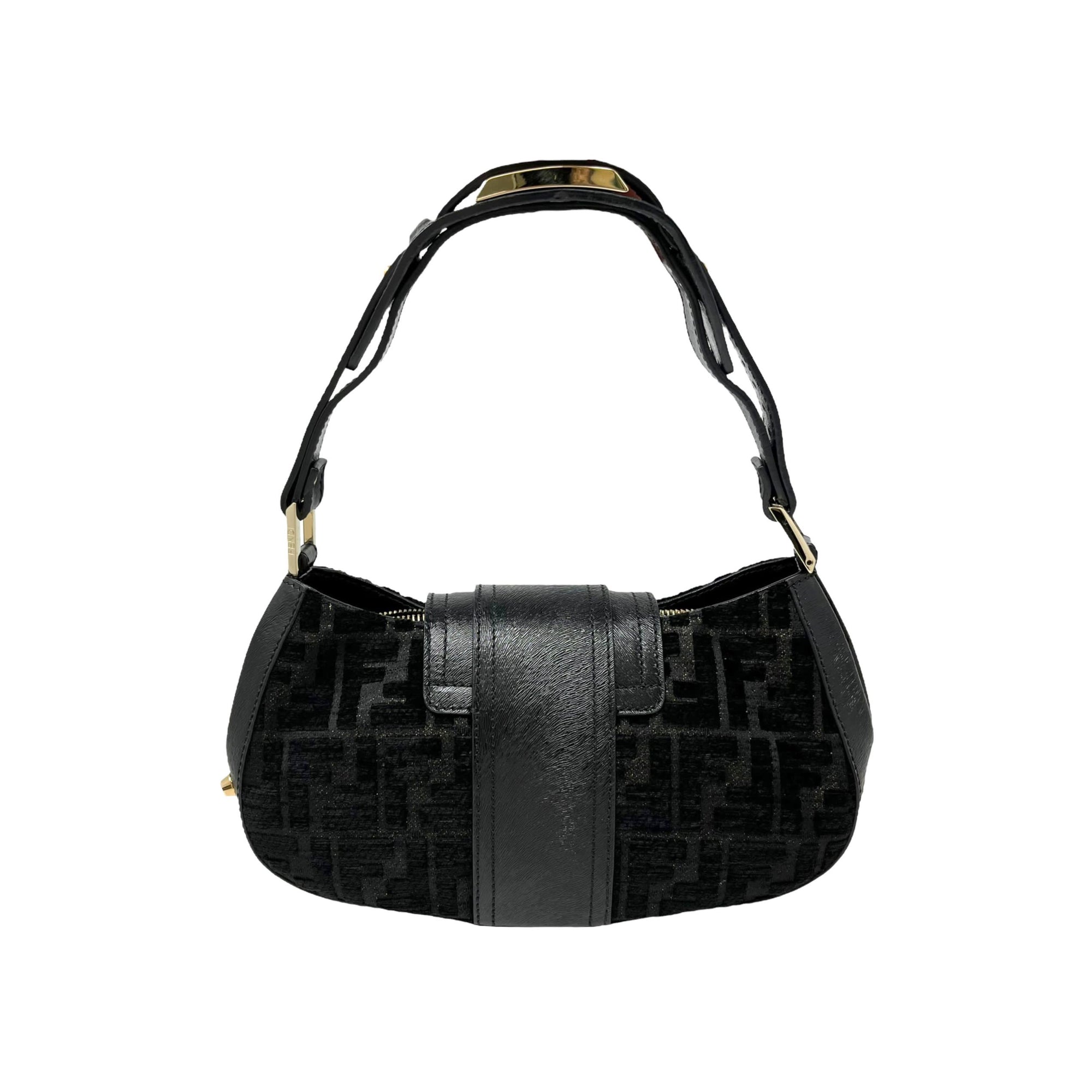 Fendi Black Raised Mini Velvet Shoulder Bag – Treasures of NYC