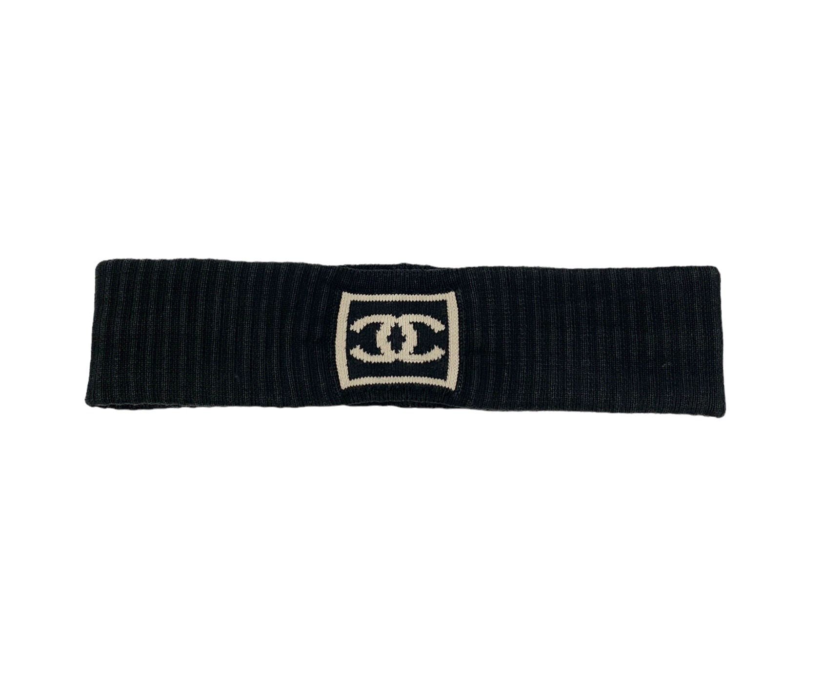 Chanel Black Logo Headband