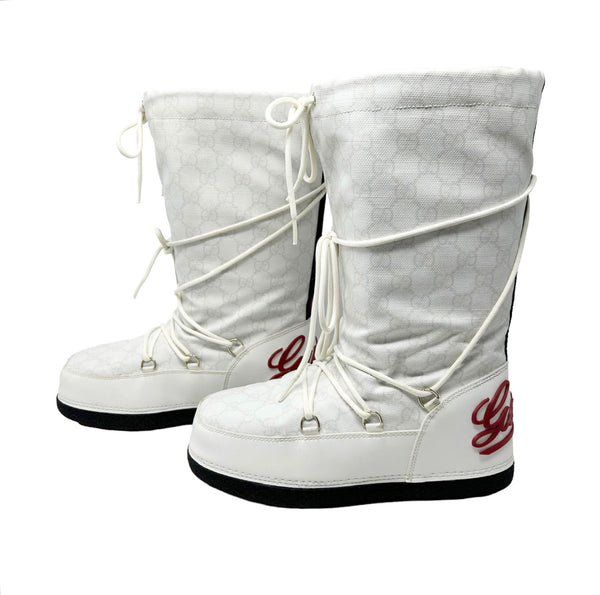 Gucci White Logo Snow Boots