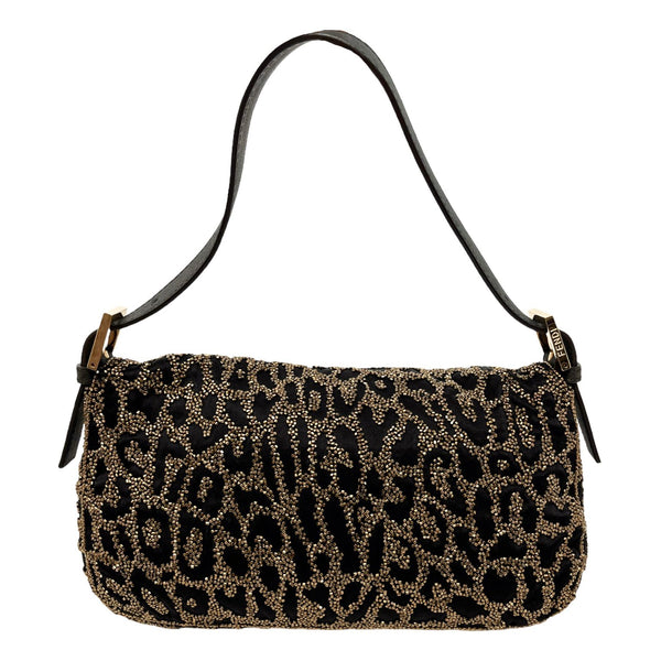 Fendi Cheetah Beaded Baguette Bag