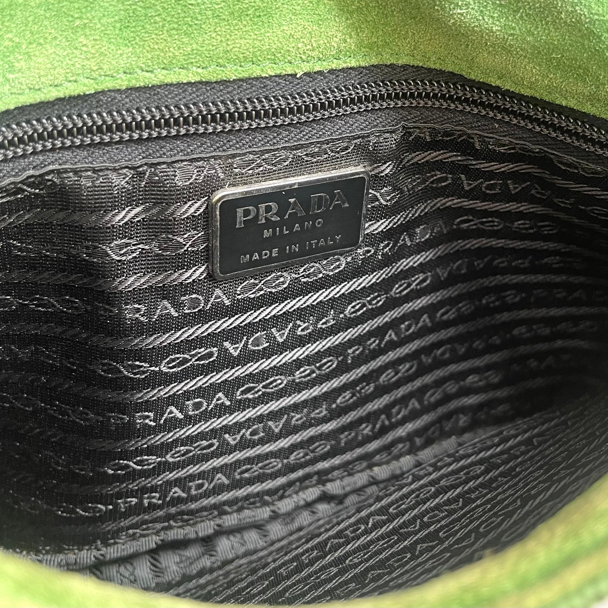 Prada Green Knit Shoulder Bag