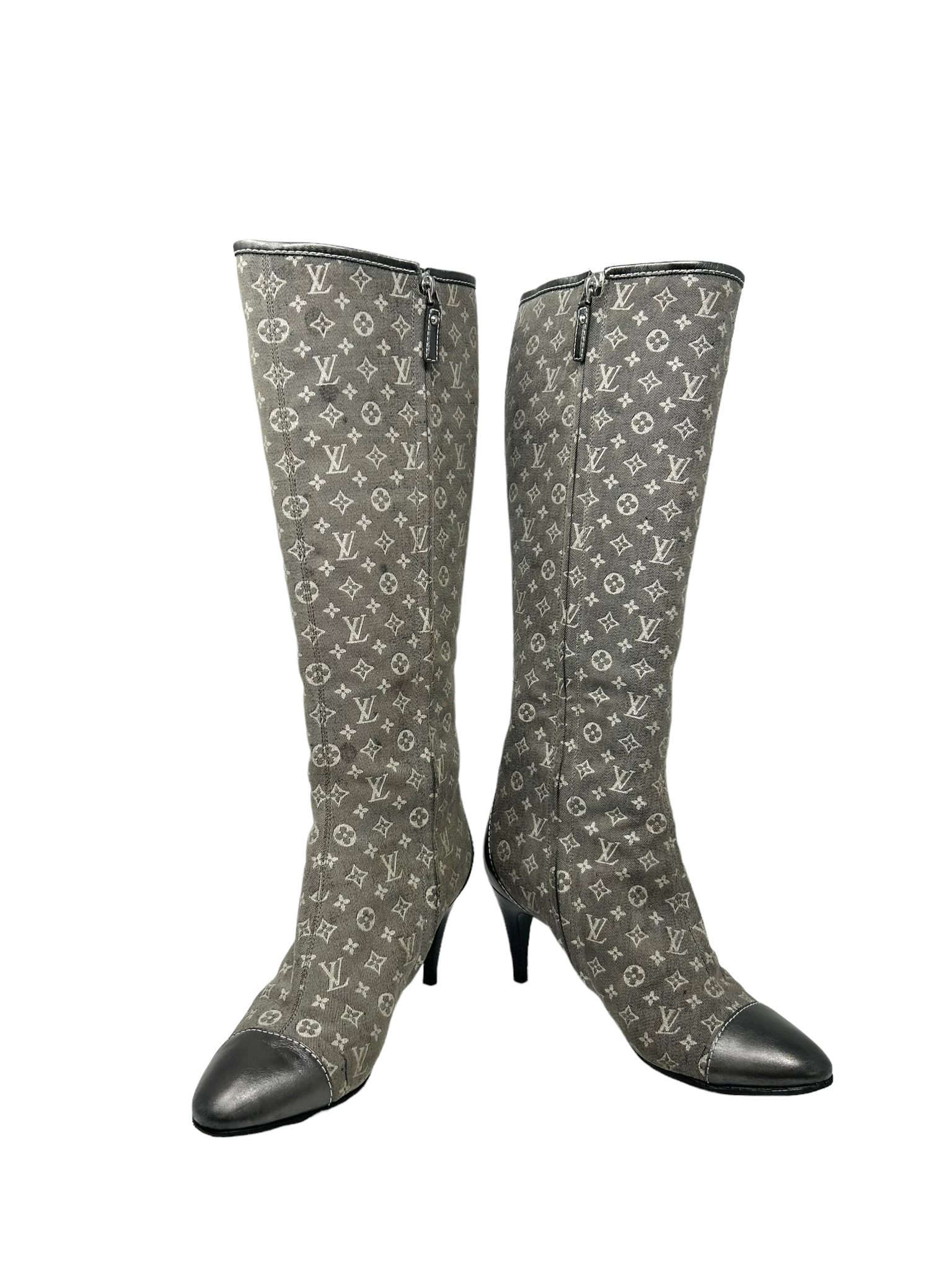 Louis Vuitton Grey Monogram Boots