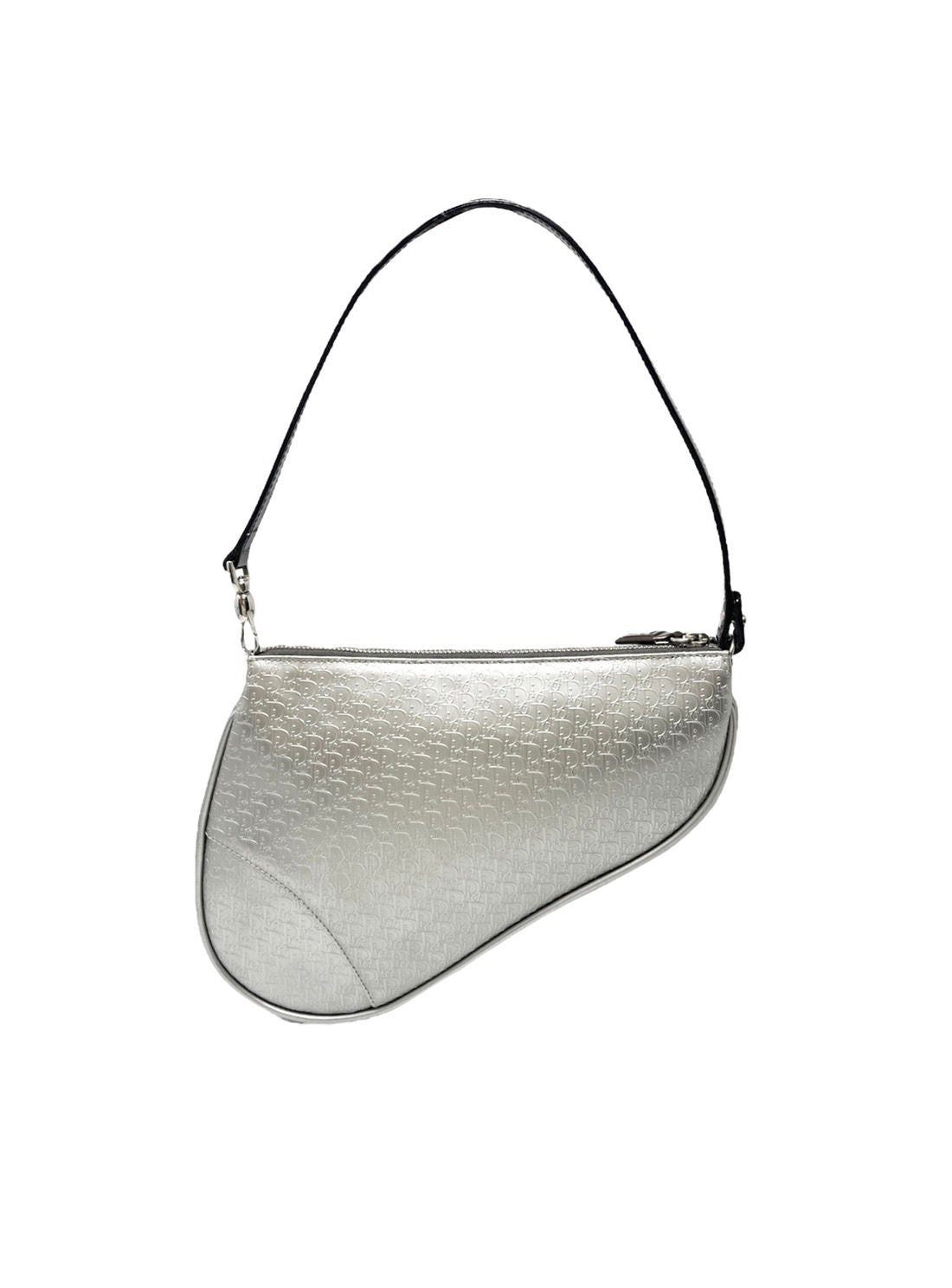 Dior Silver Mini Saddle Bag