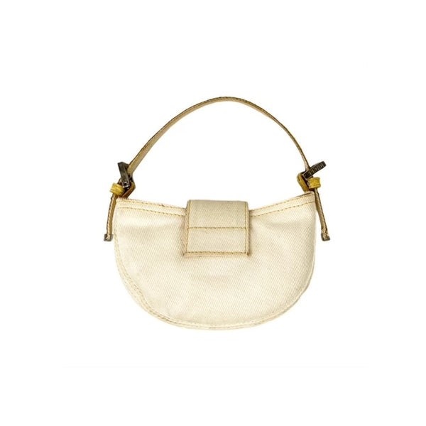 Fendi Ivory Canvas Croissant Bag