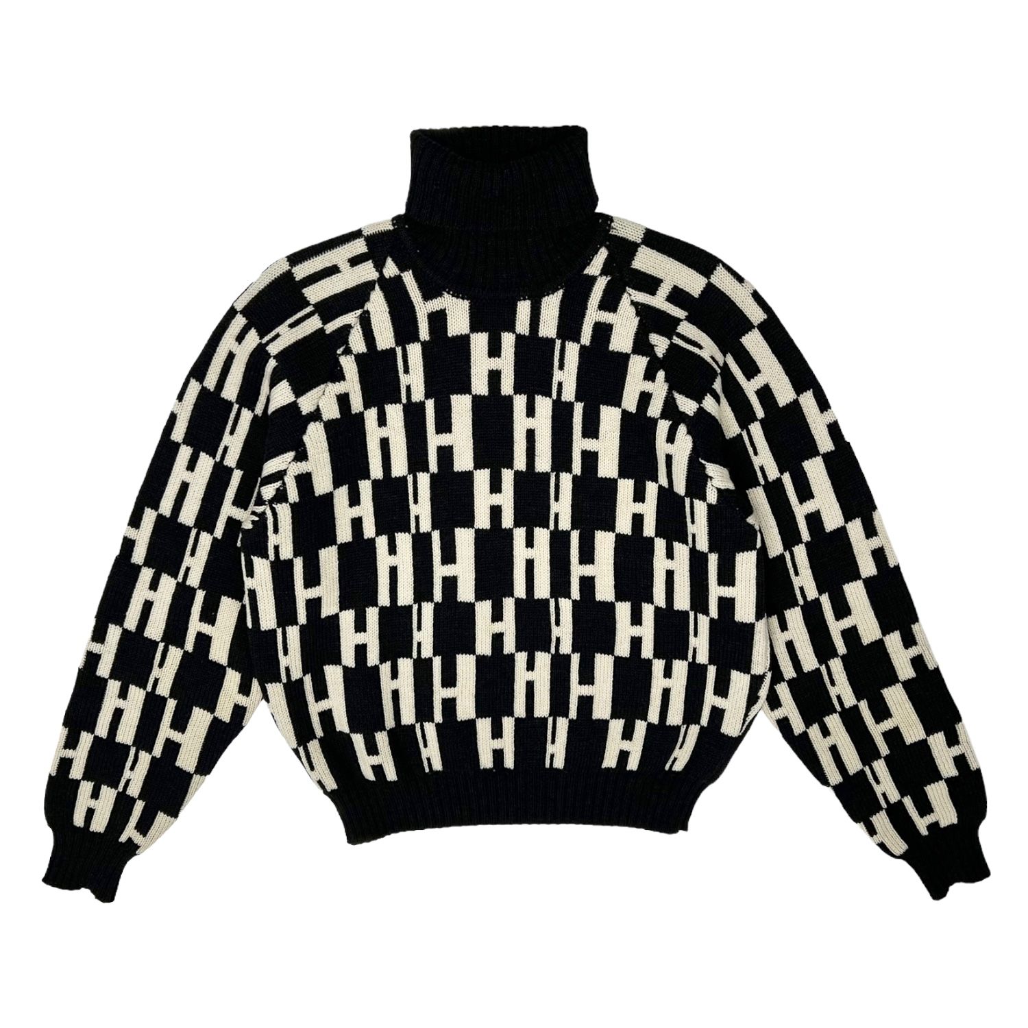 Hermes Black Logo Wool Sweater
