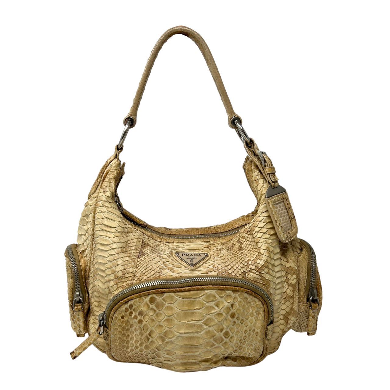 Prada Tan Snakeskin Shoulder Bag