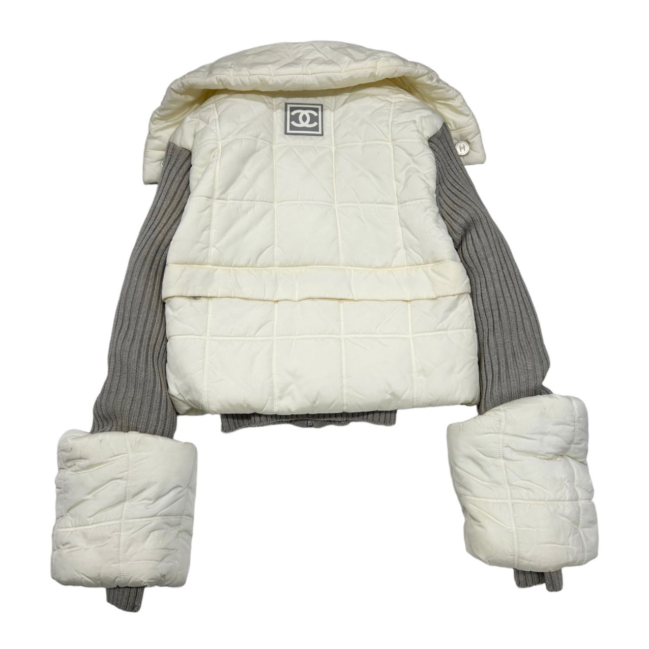 Chanel White Quilted Puffer Jacket