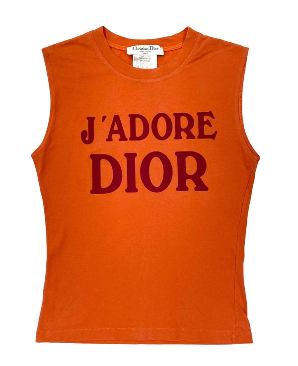 Dior Orange Logo Tank Top