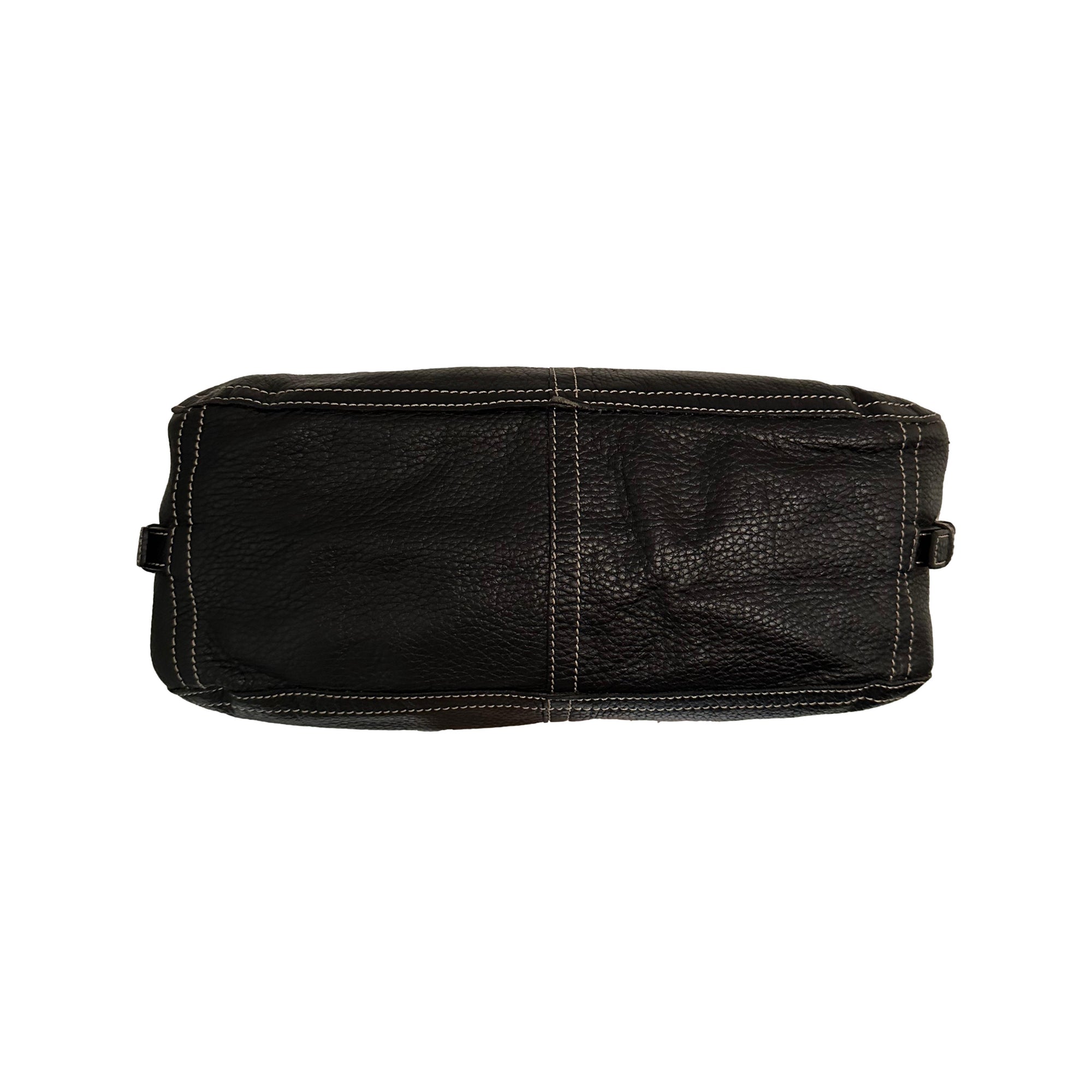 Prada Black Leather Pocket Shoulder Bag