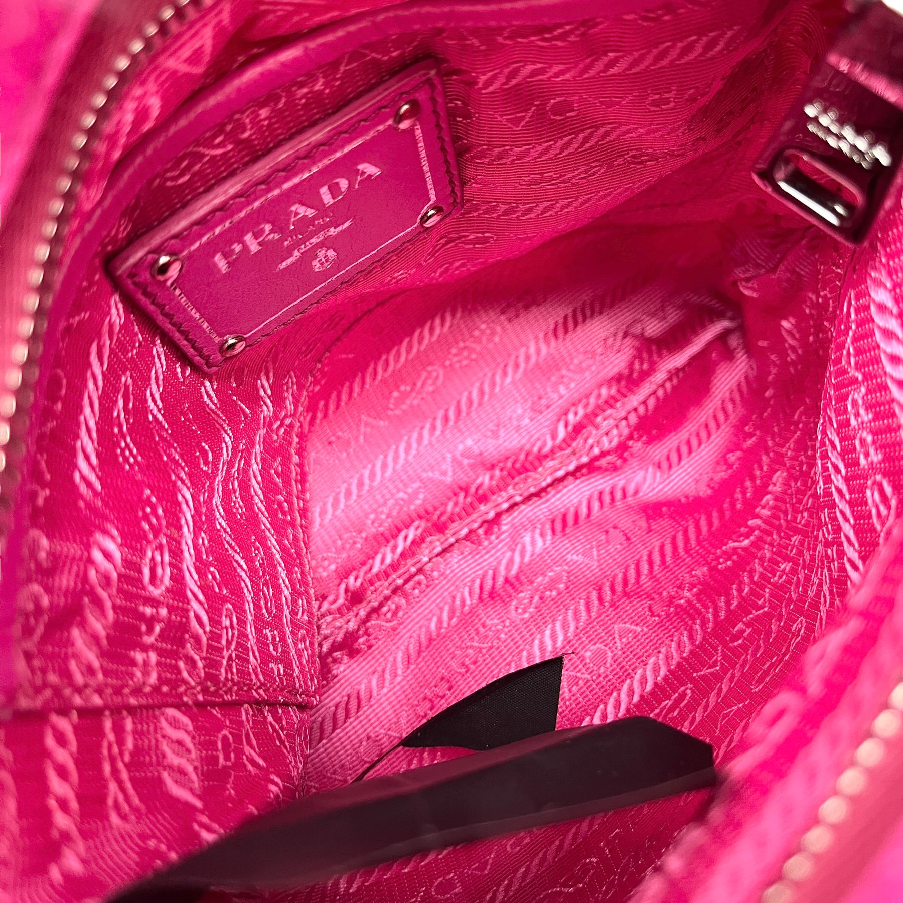 Prada Pink Fuzzy Chain Shoulder Bag