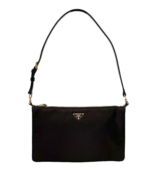 Prada Brown Nylon/Leather Shoulder Bag