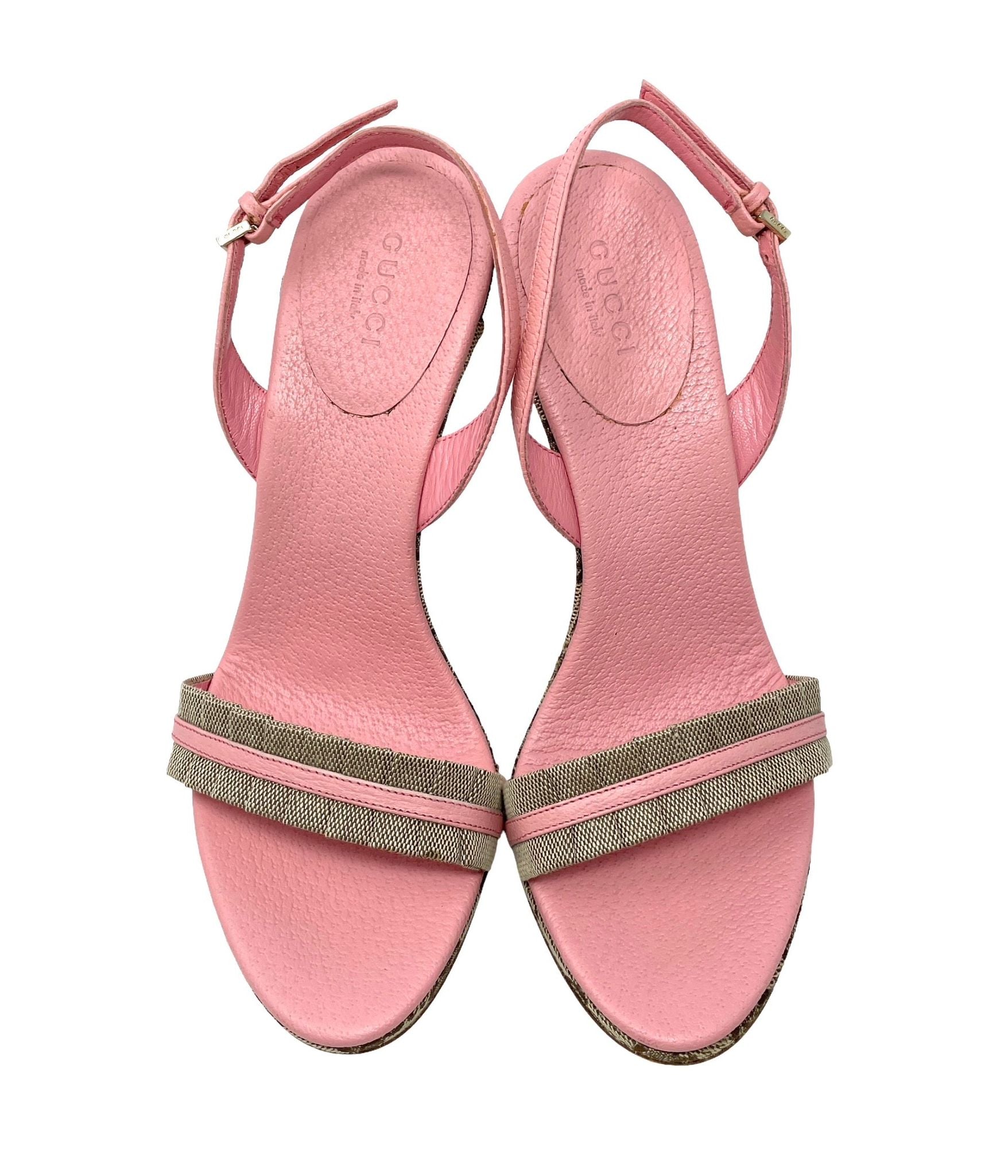 Gucci Pink Monogram Heels