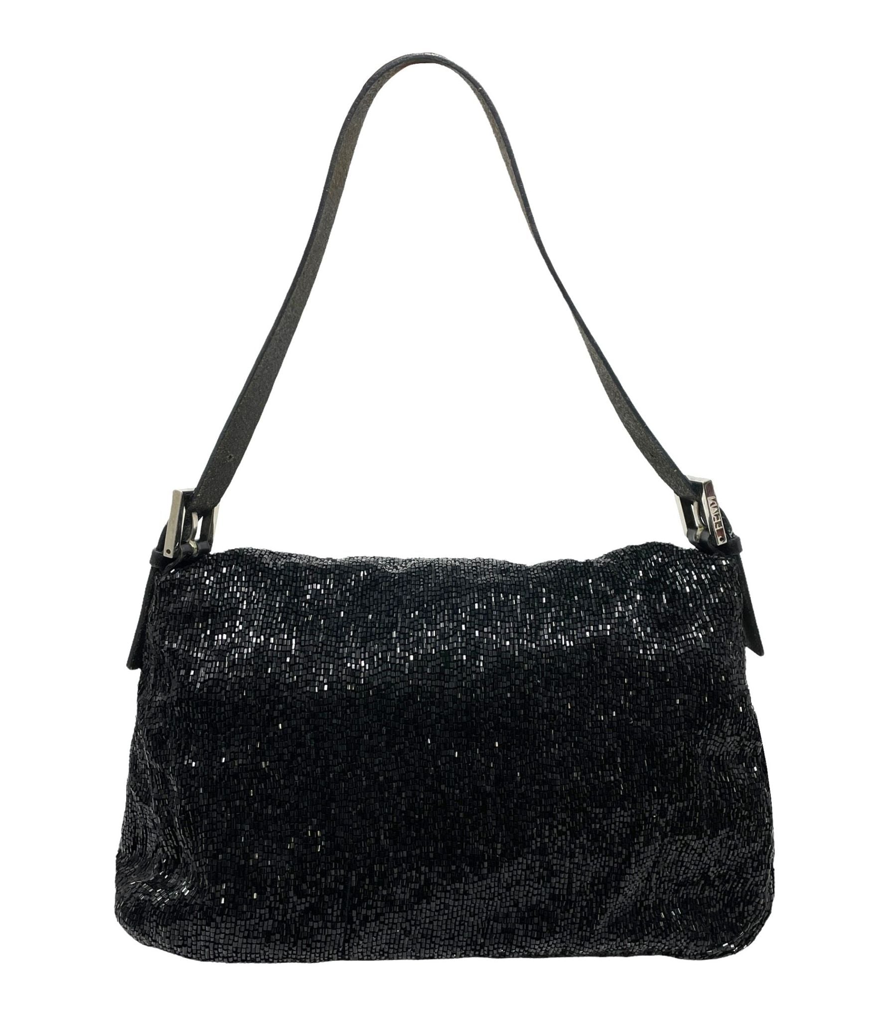 Vintage Fendi Black Beaded Baguette Shoulder Bag – Treasures of NYC