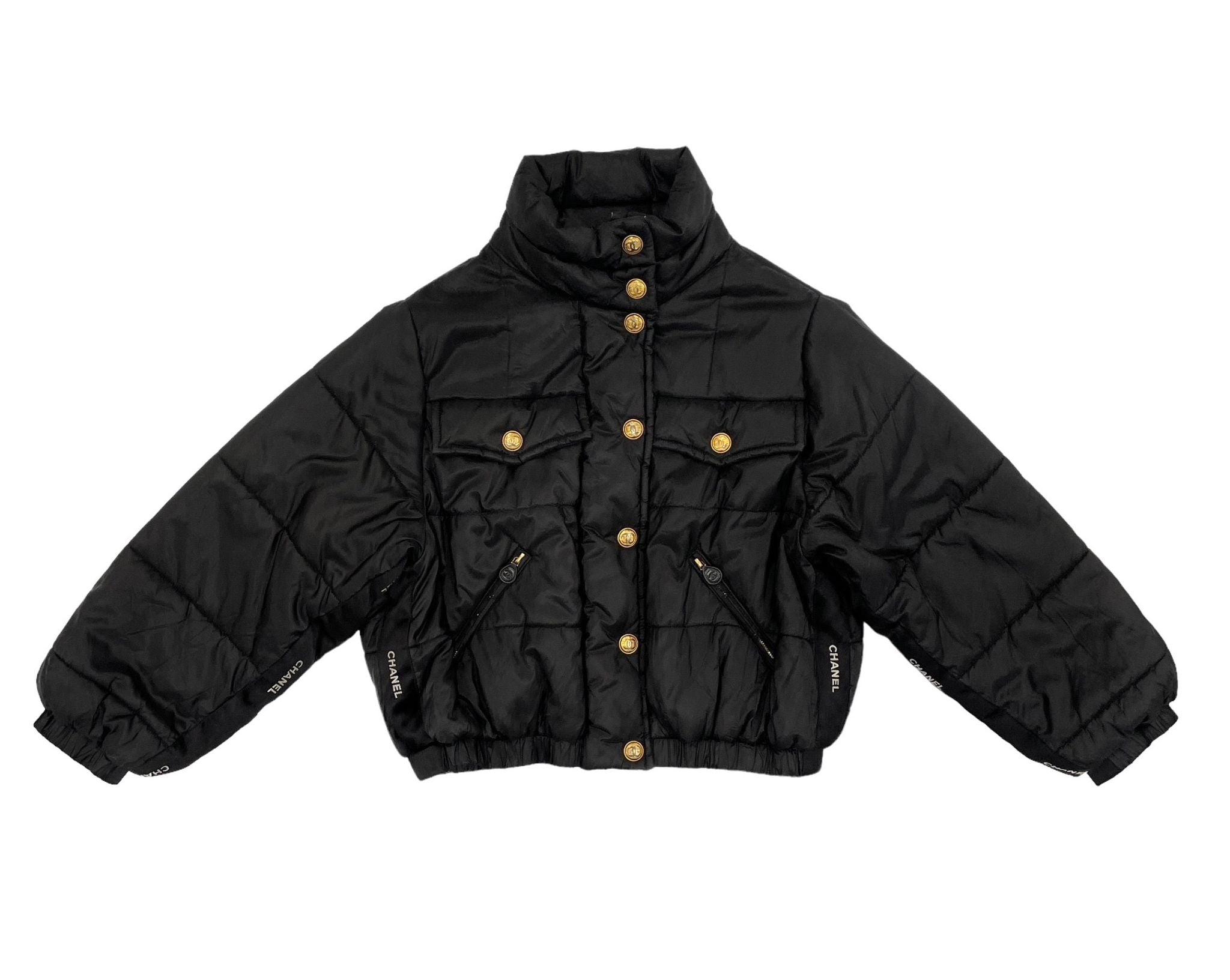 Treasures of NYC - Chanel Black Logo Long Puffer Jacket