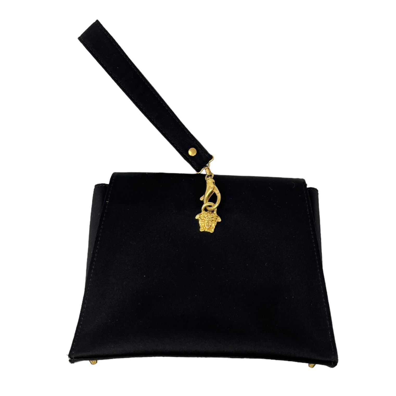 Versace Black Satin Evening Bag