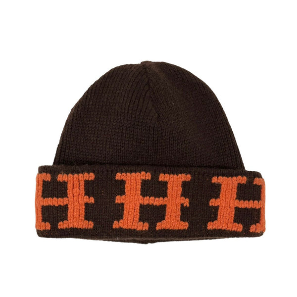Hermes Brown Logo Beanie – Treasures of NYC display picture 3