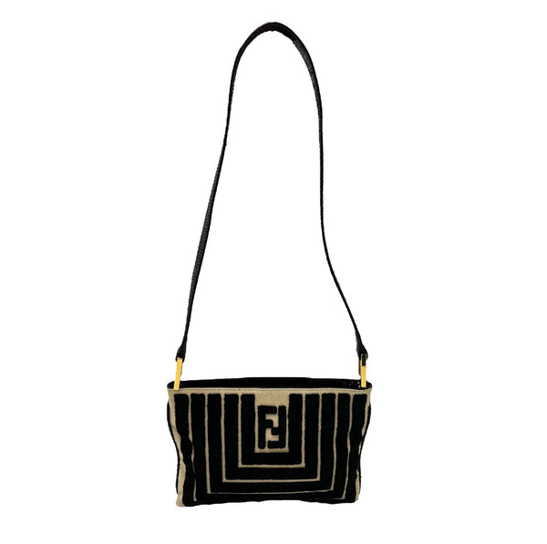 Fendi Black Velvet Mini Shoulder Bag