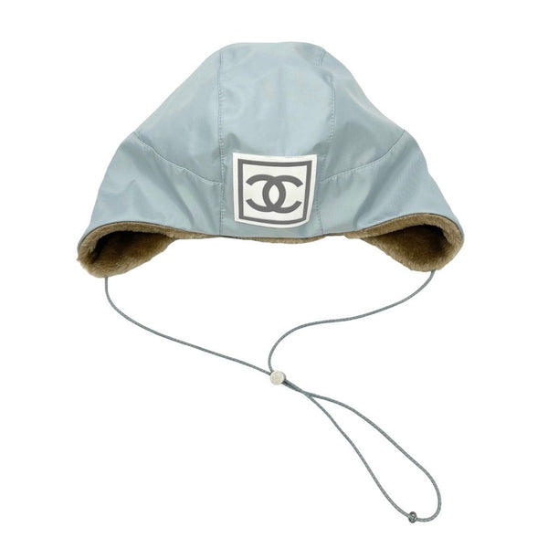 Chanel Baby Blue Logo Toboggan Hat