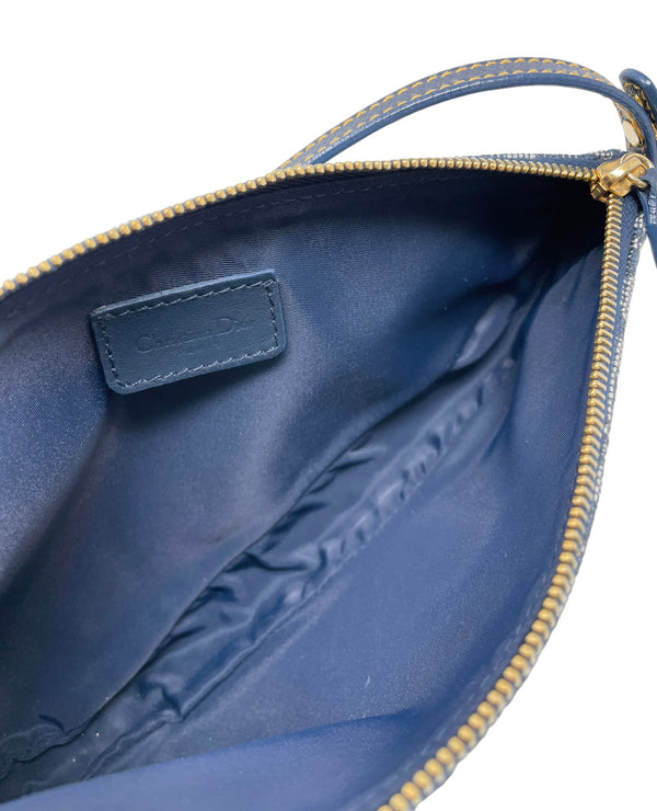 Dior Navy Logo Mini Saddle Bag