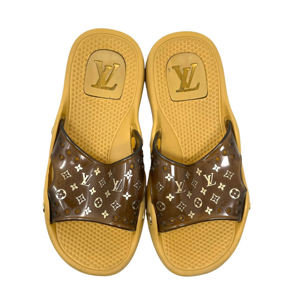 Louis Vuitton Thick Sole Brown Pam Slippers